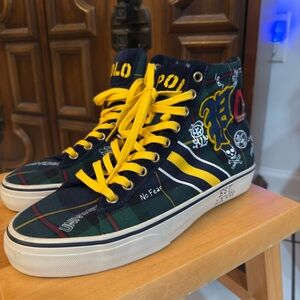 Polo Ralph Lauren
Men's Solomon II Tartan High-Top Shoes  Sz 8
